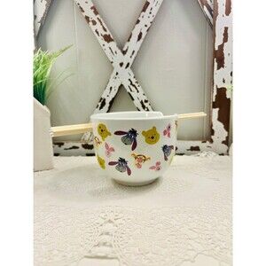Winnie the Pooh Ceramic 20 oz Bowl with Chopsticks Disney